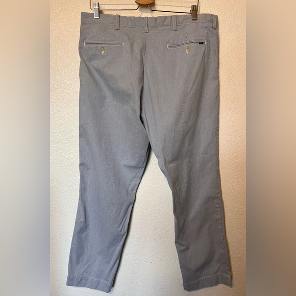 Vintage Polo Ralph Lauren Pinstripe Seersucker Cotton Blue Preppy Pants 38/30 - Picture 3 of 13